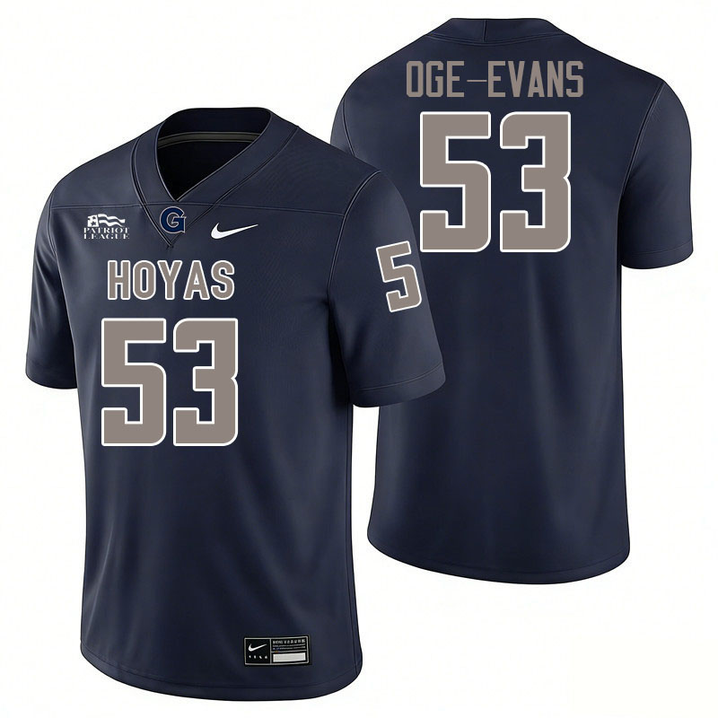 Georgetown Hoyas #53 Chigozie Oge-Evans College Football Jerseys,Uniforms-Navy